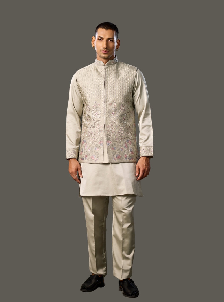 PASTEL EMBROIDERED  JACKET  